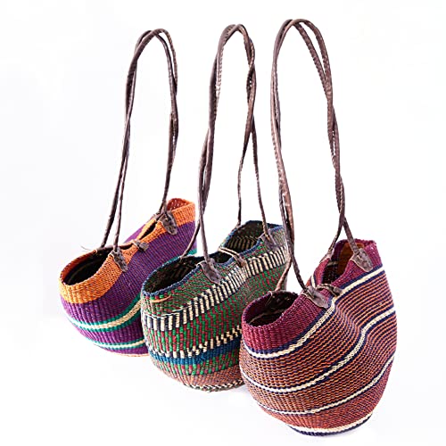Handwoven Grass Basket<br>Shoulder Bag