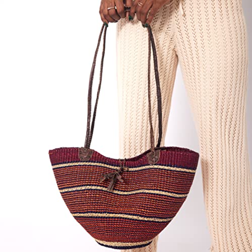Handwoven Grass Basket<br>Shoulder Bag