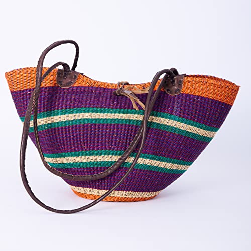 Handwoven Grass Basket<br>Shoulder Bag