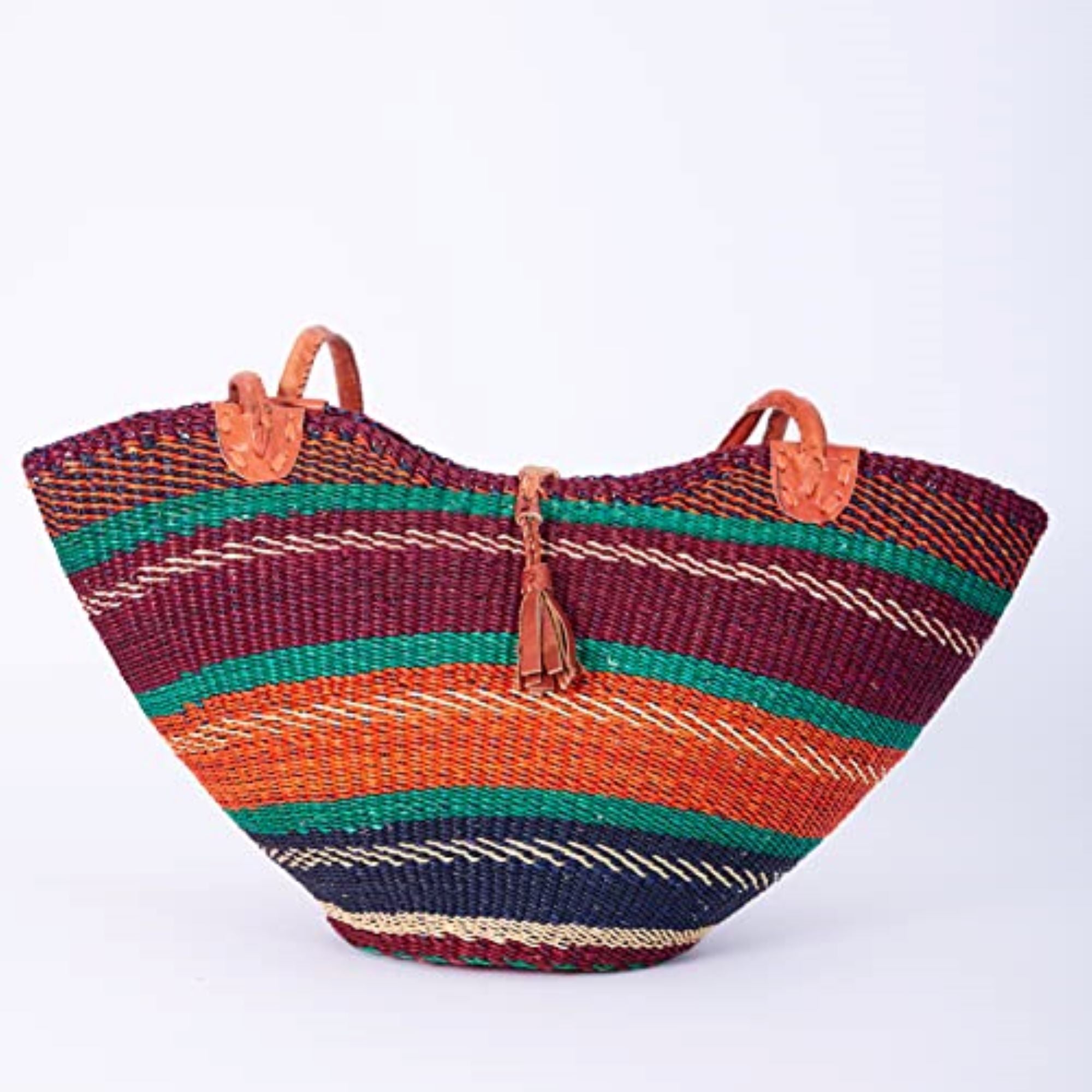 Handwoven Grass Basket<br>Shoulder Bag