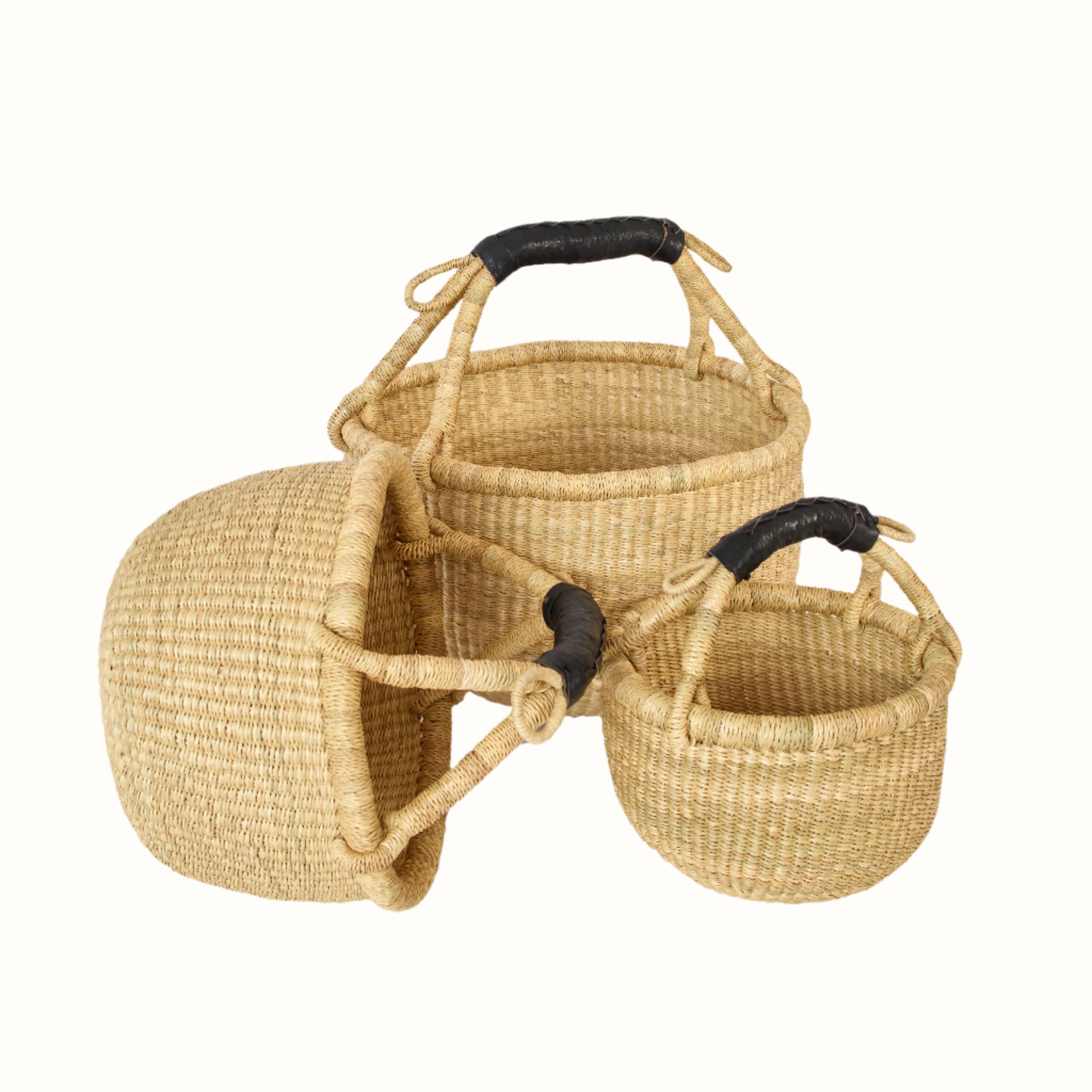 Handwoven Grass Basket<br>Market Style