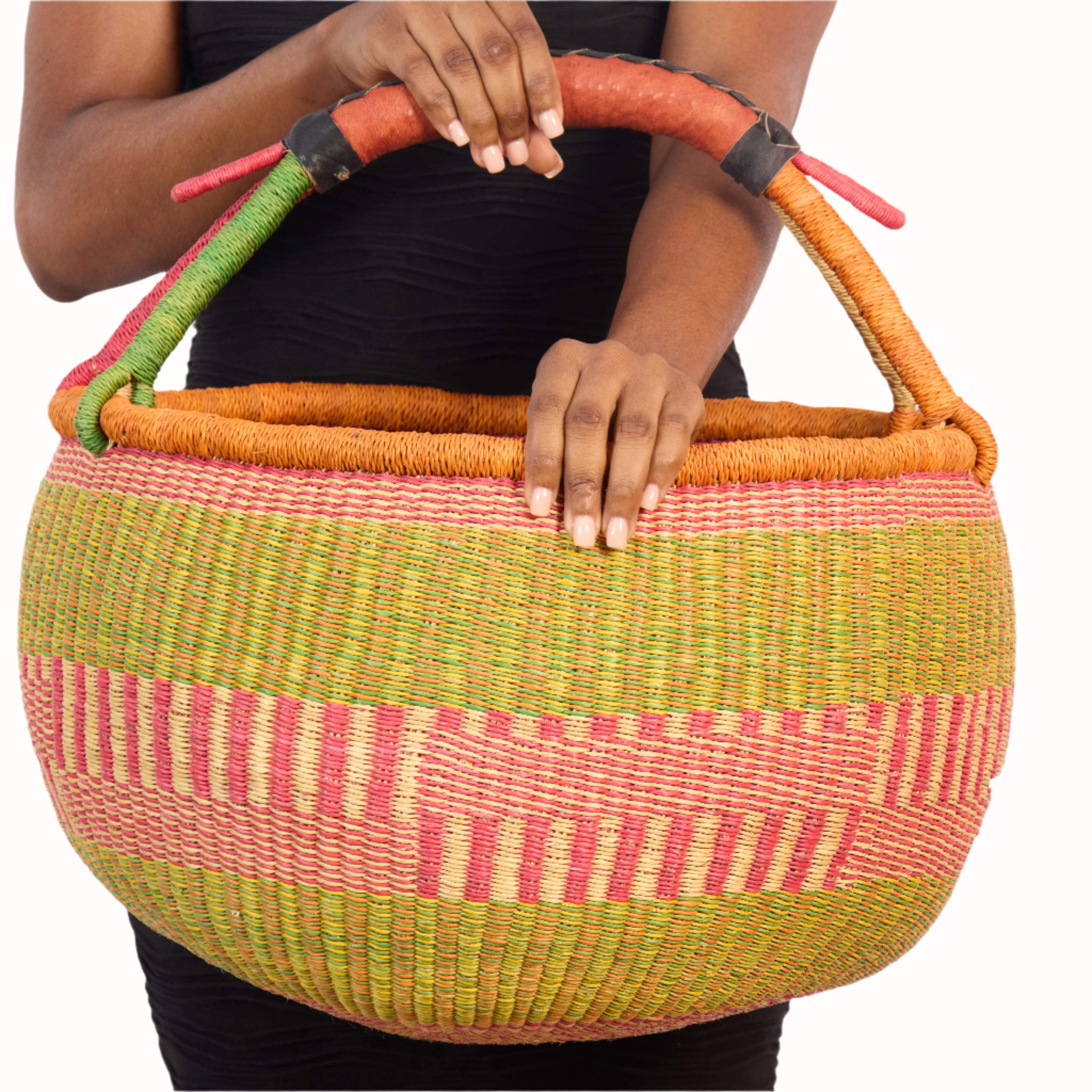 Handwoven Grass Basket<br>Market Style