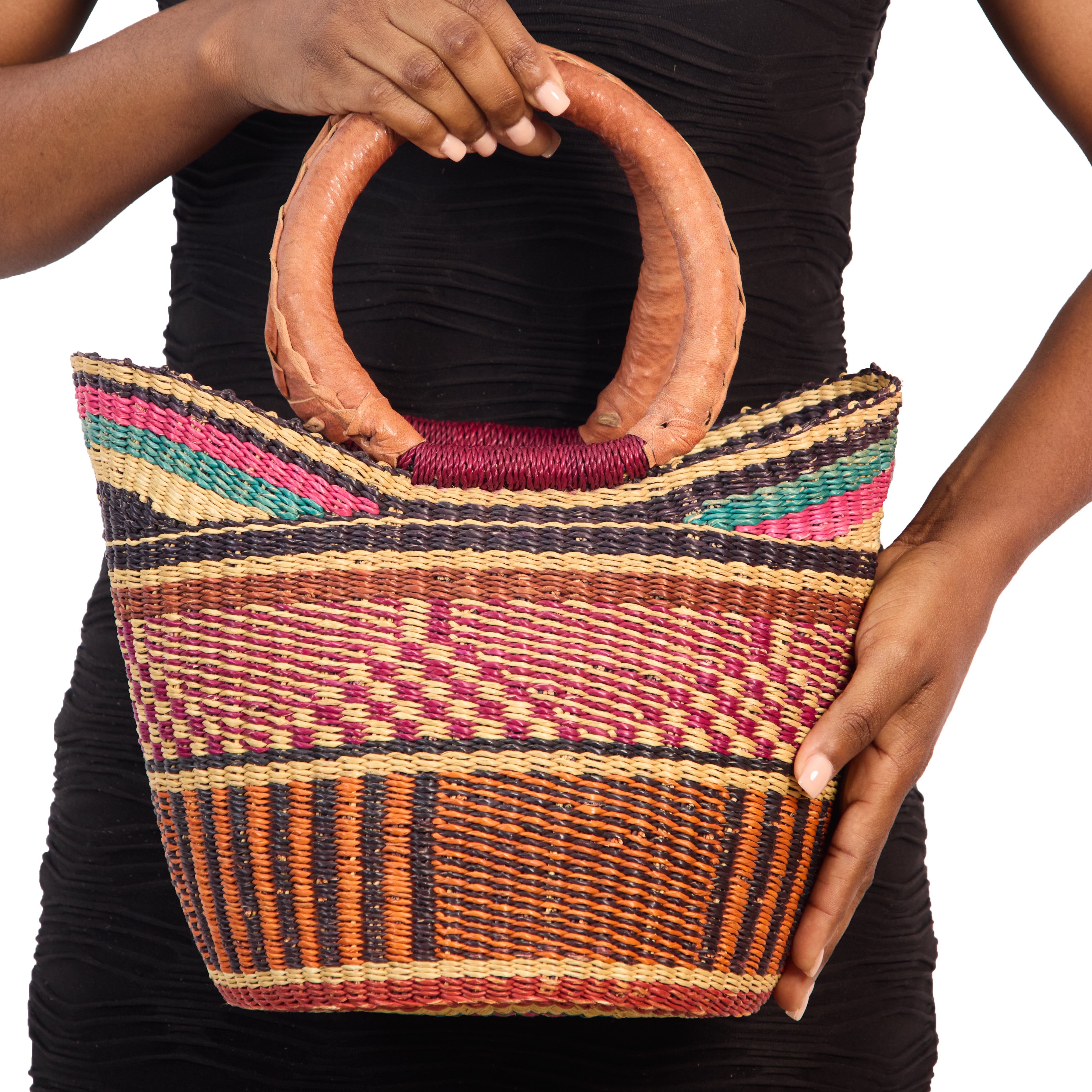 Handwoven Grass Basket<br>Winged Style