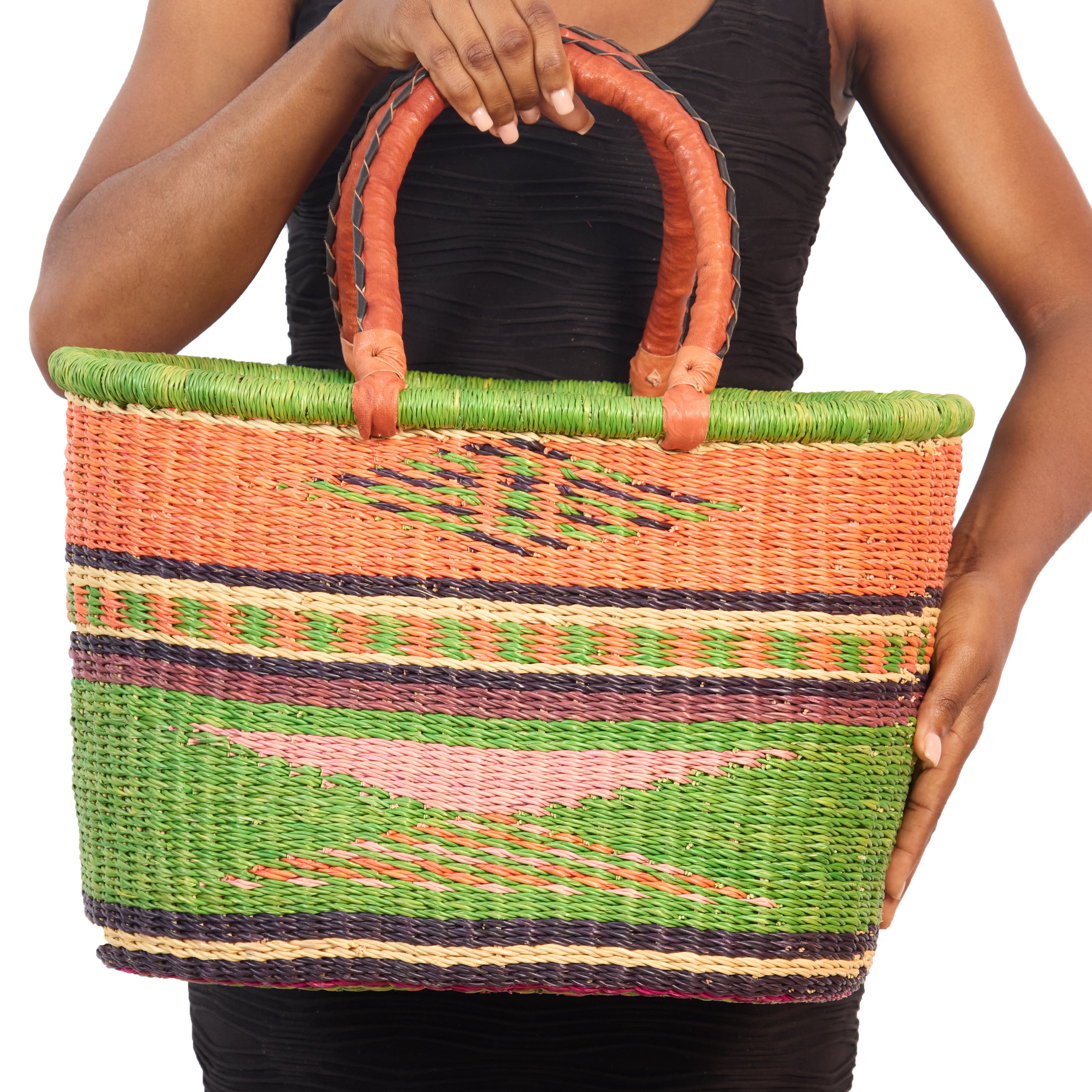 Handwoven Grass Basket<br>Oval Style
