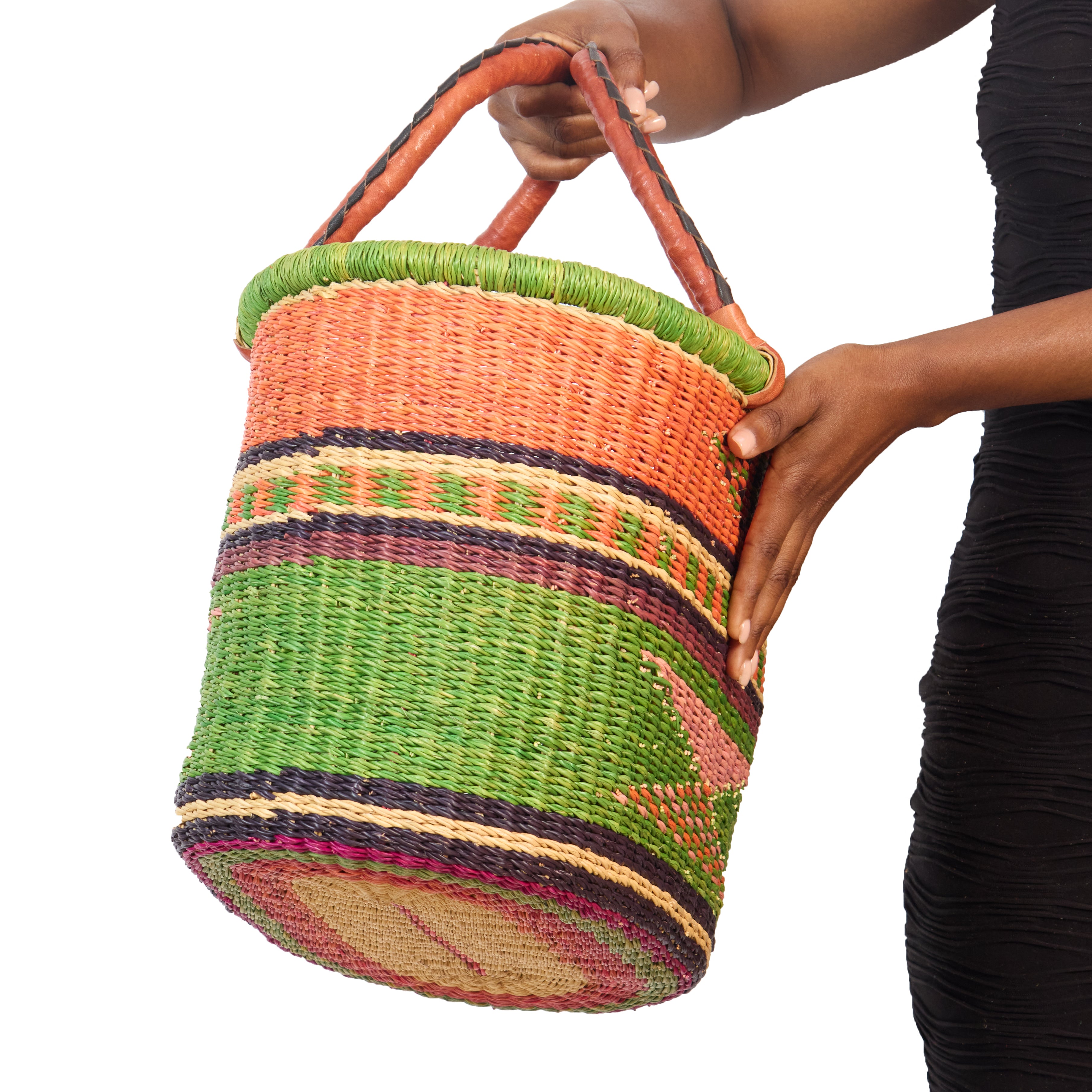 Handwoven Grass Basket<br>Oval Style
