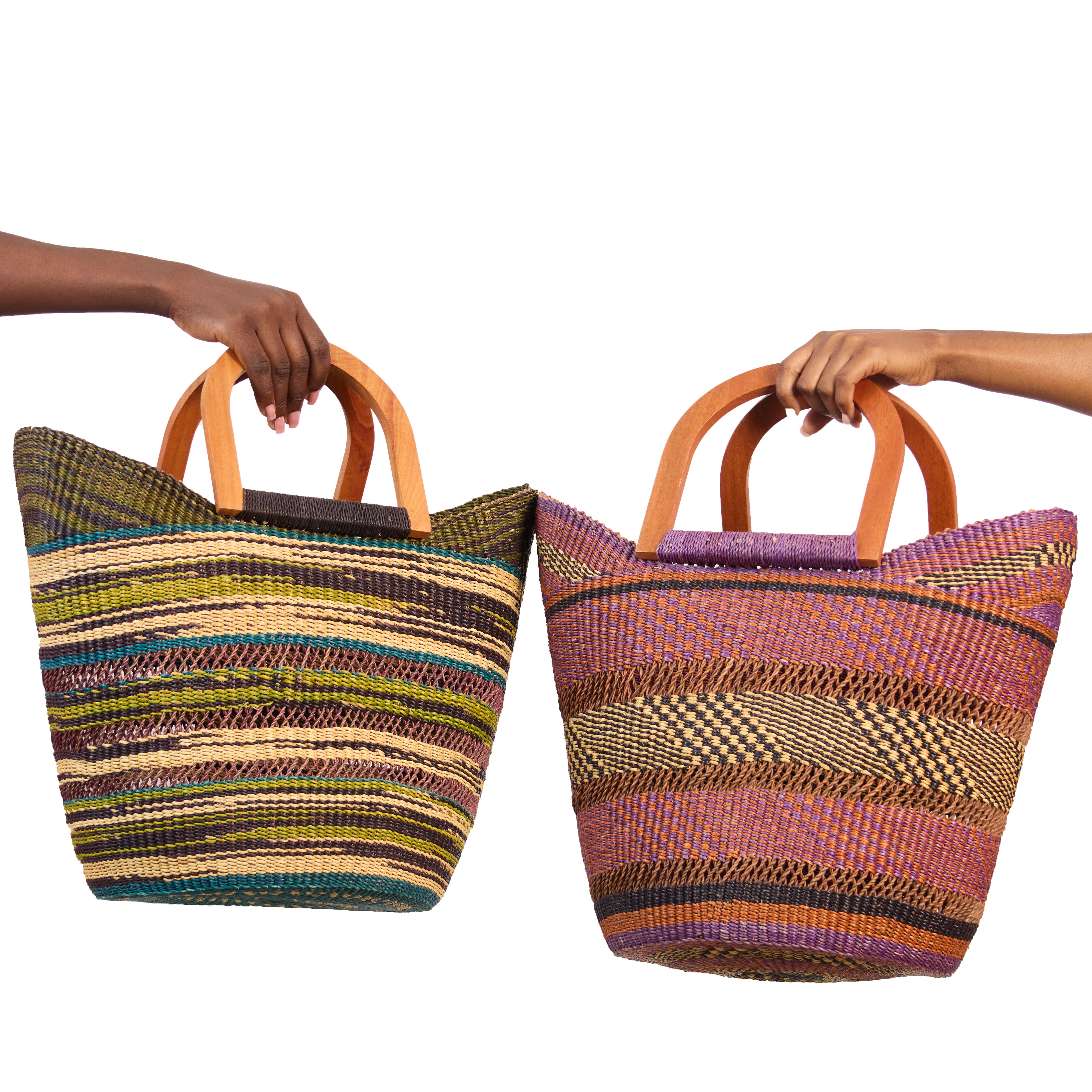 Handwoven Grass Basket<br>Winged Style