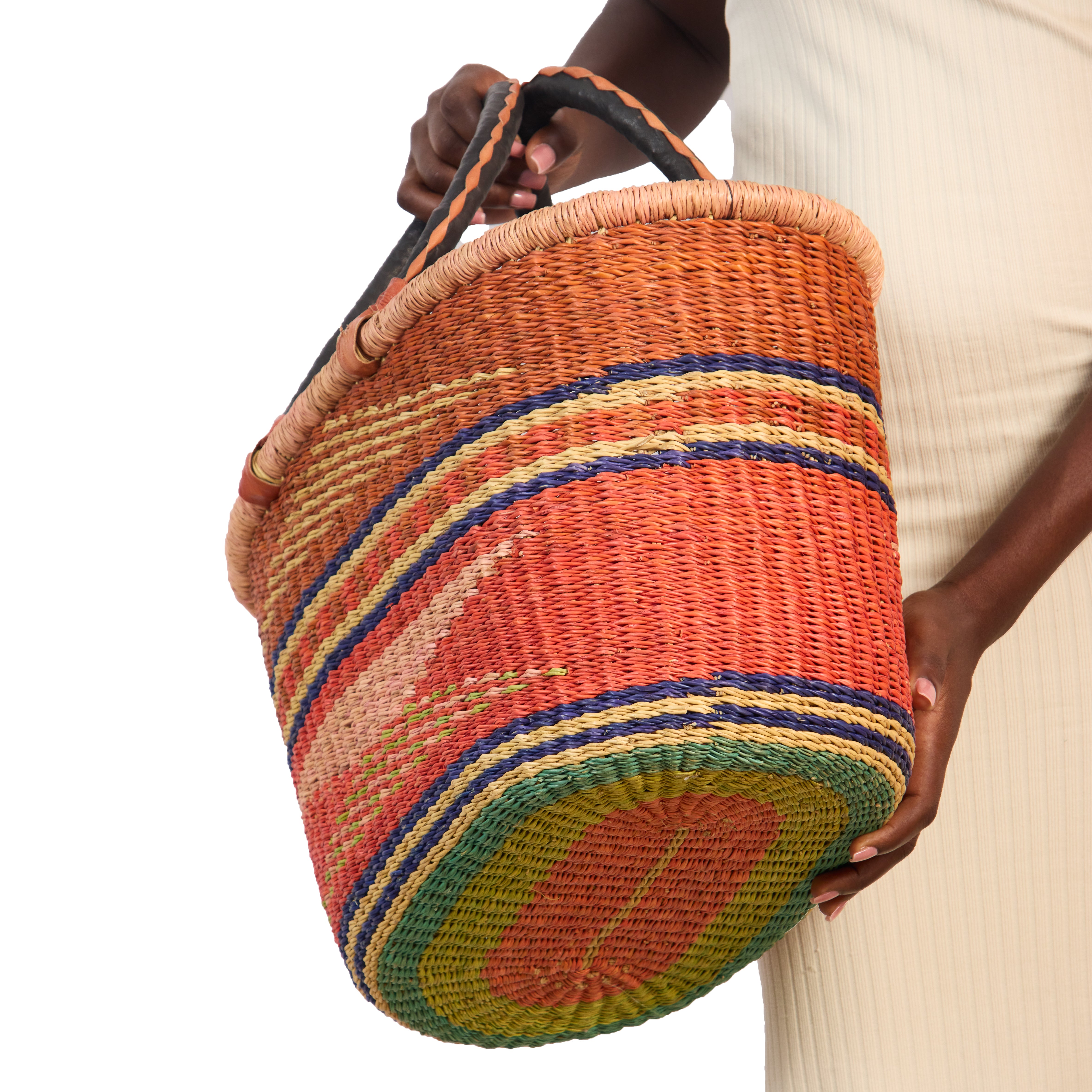 Handwoven Grass Basket<br>Oval Style