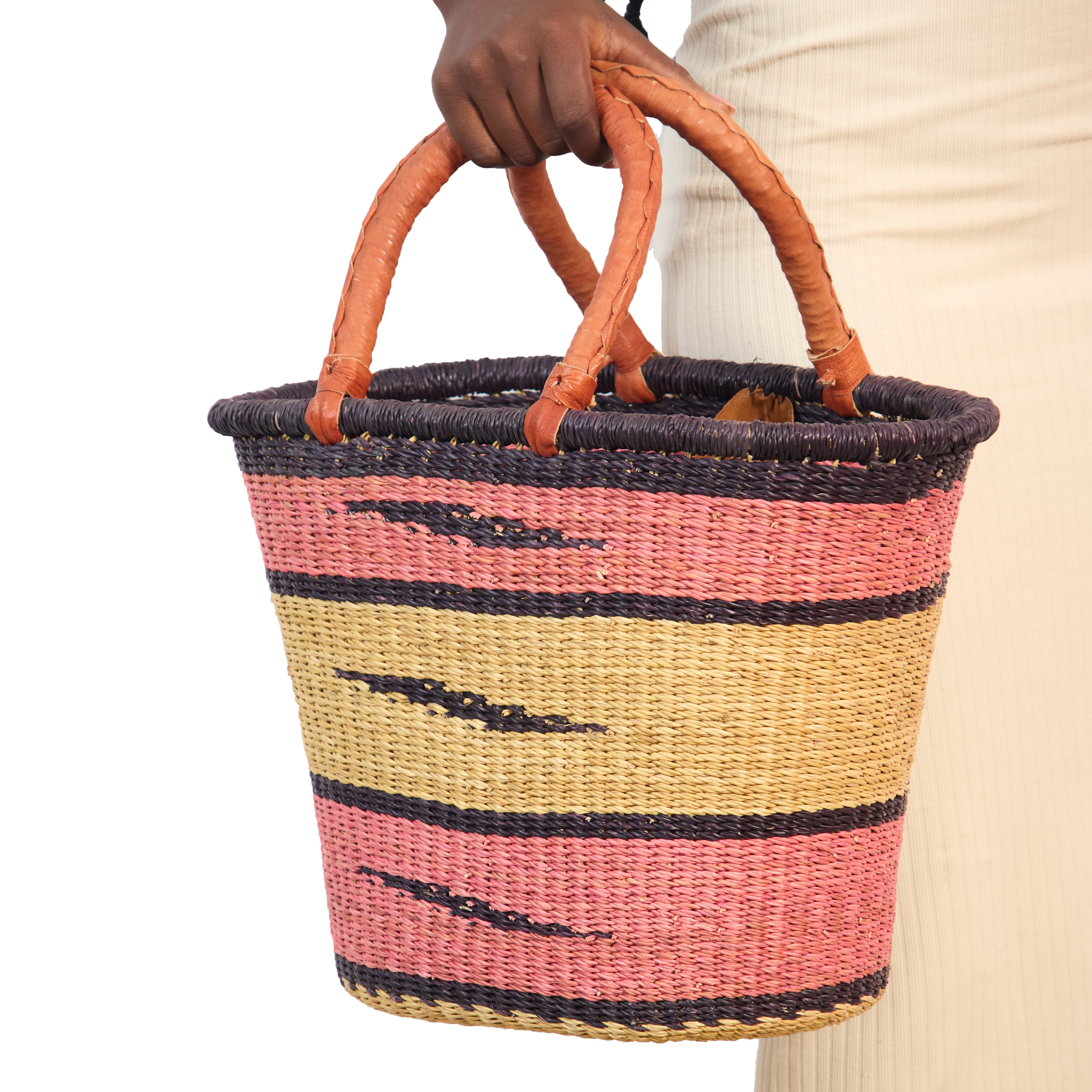 Handwoven Grass Basket<br>Oval Style