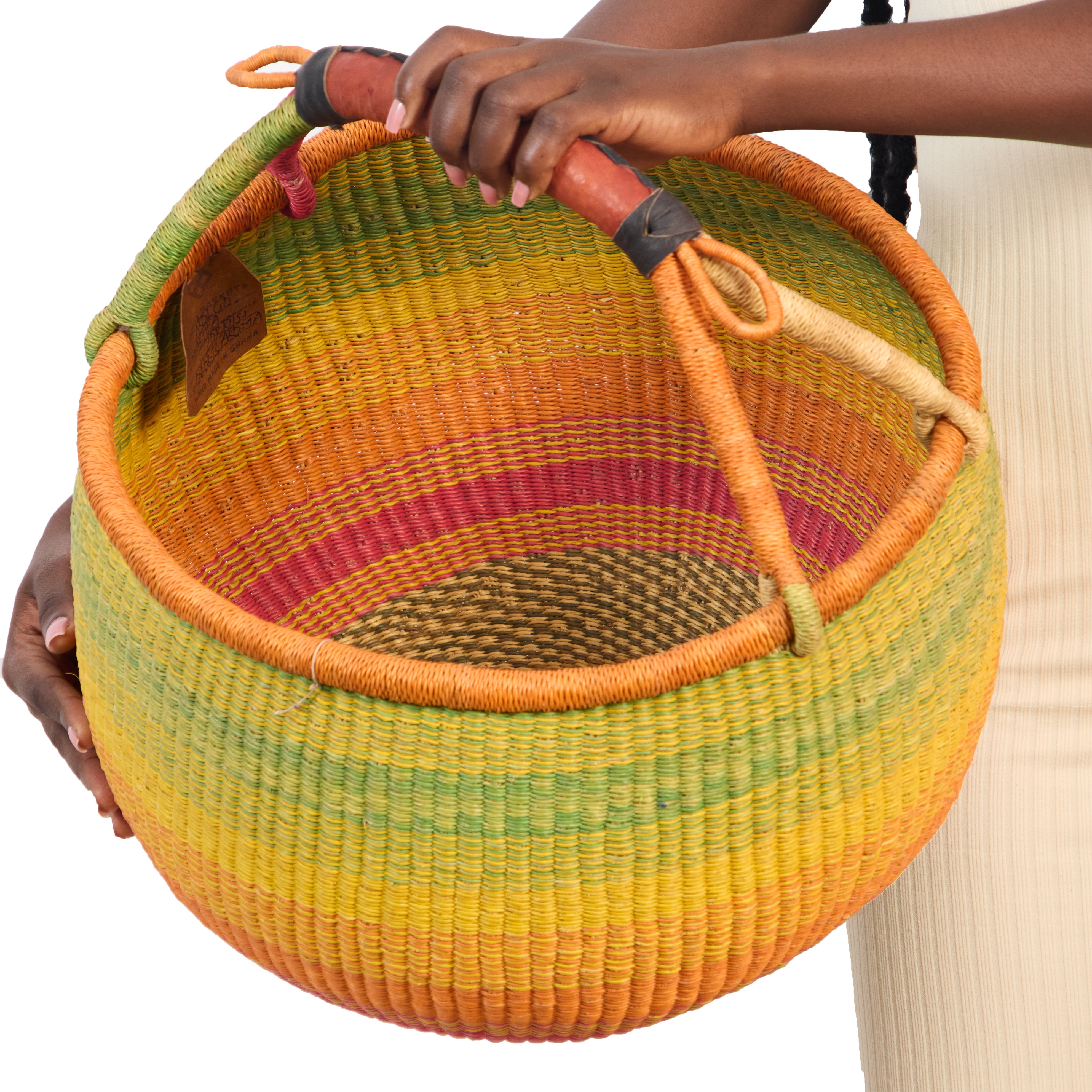 Handwoven Grass Basket<br>Market Style