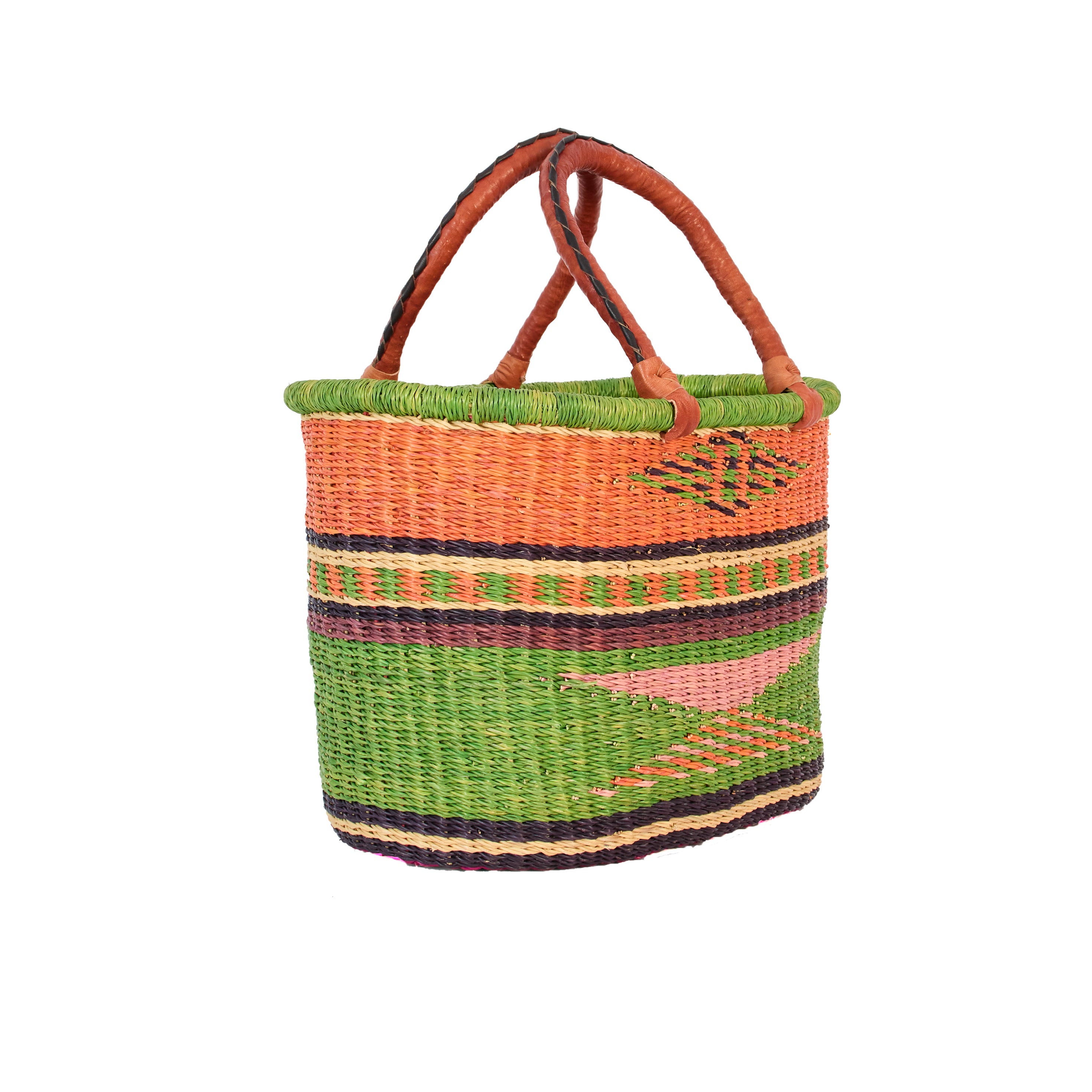 Handwoven Grass Basket<br>Oval Style
