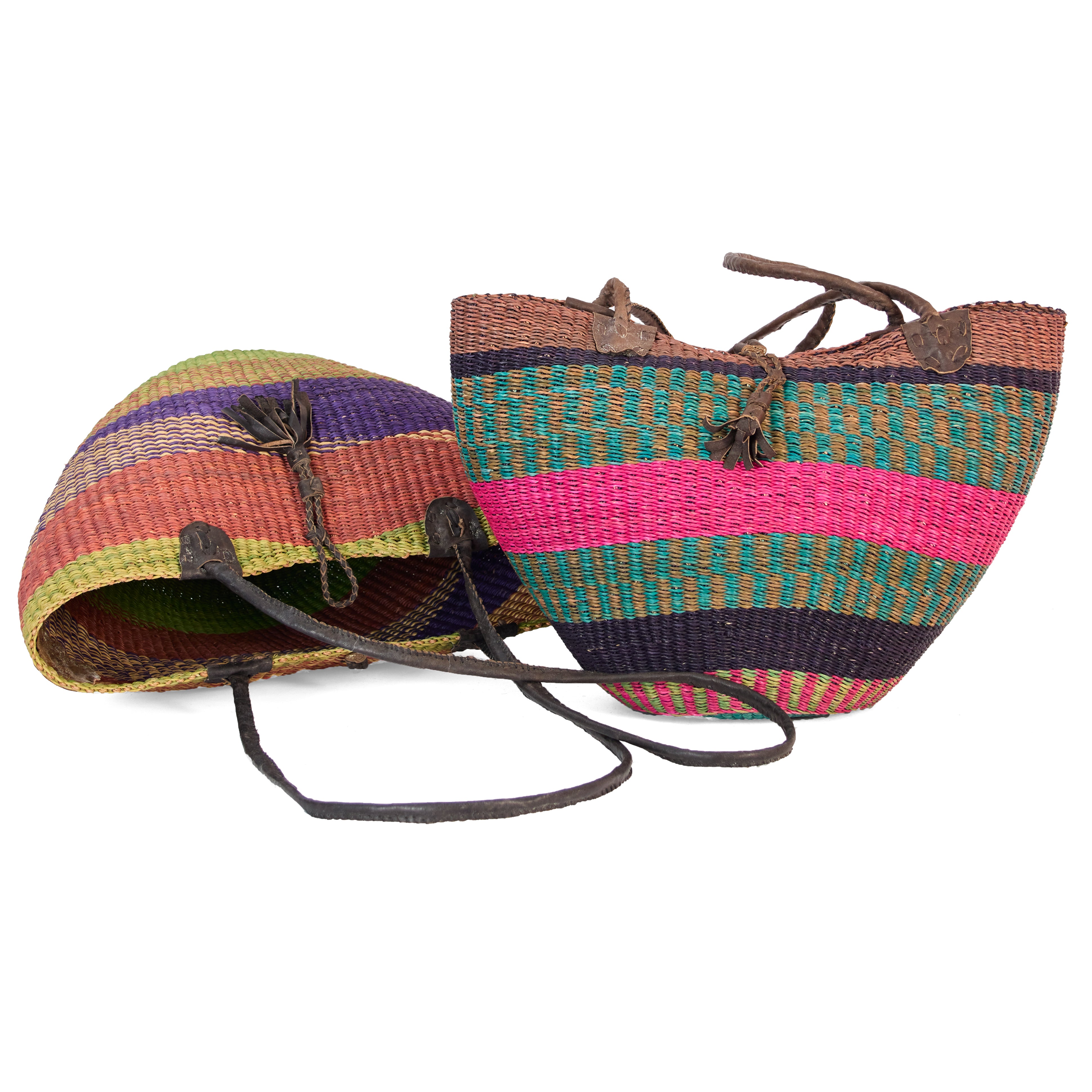 Handwoven Grass Basket<br>Shoulder Bag