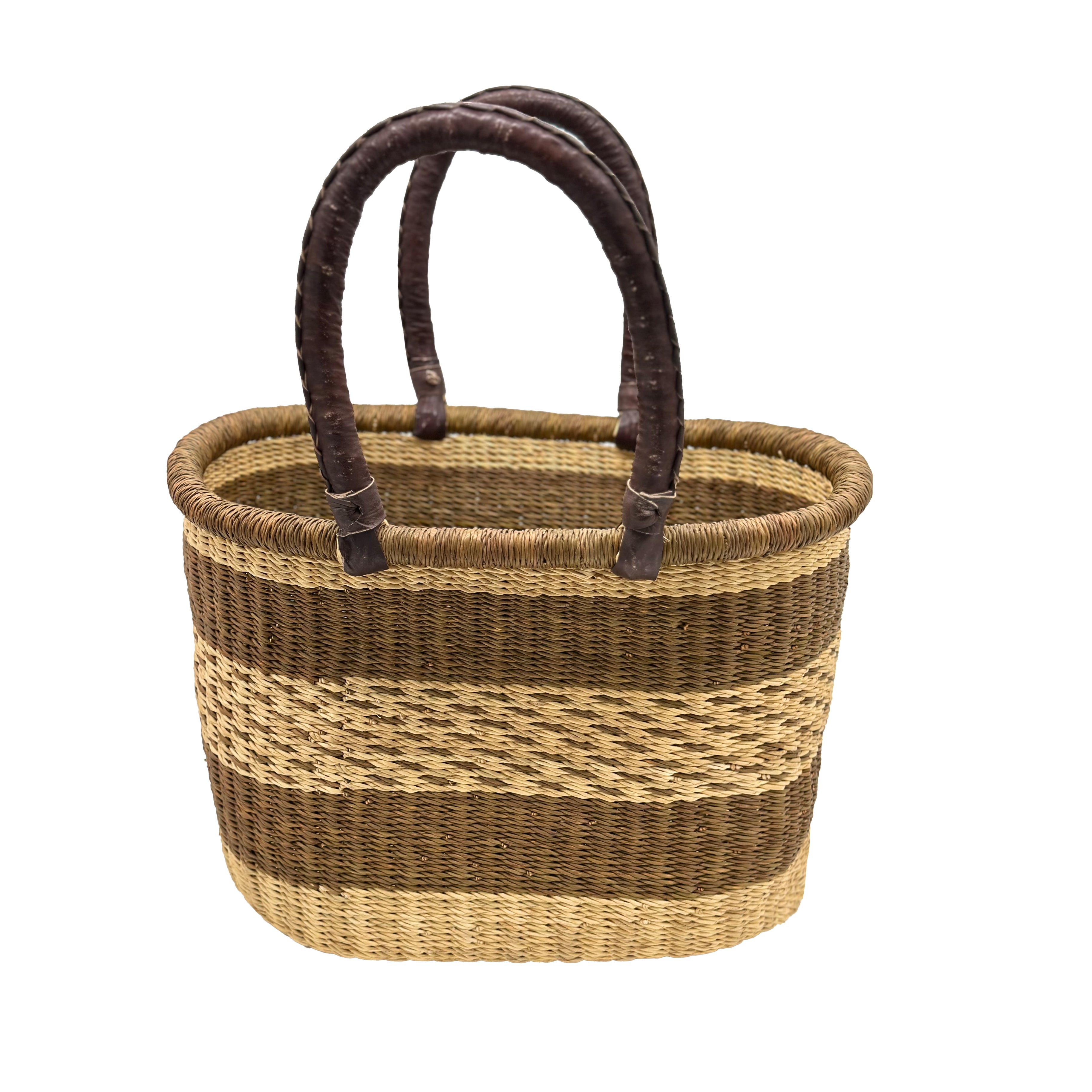Handwoven Grass Basket<br>Oval Style