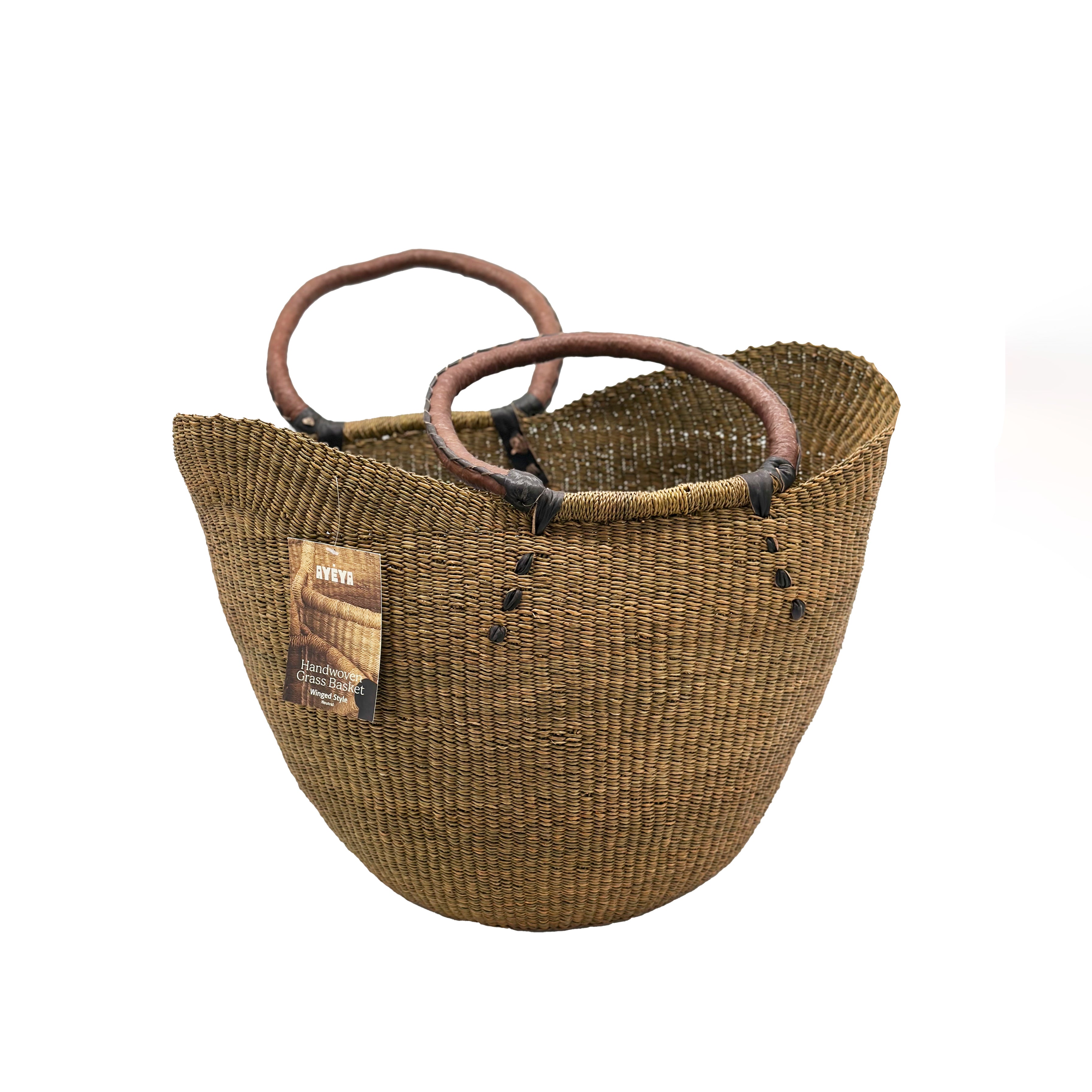 Handwoven Grass Basket<br>Winged Style