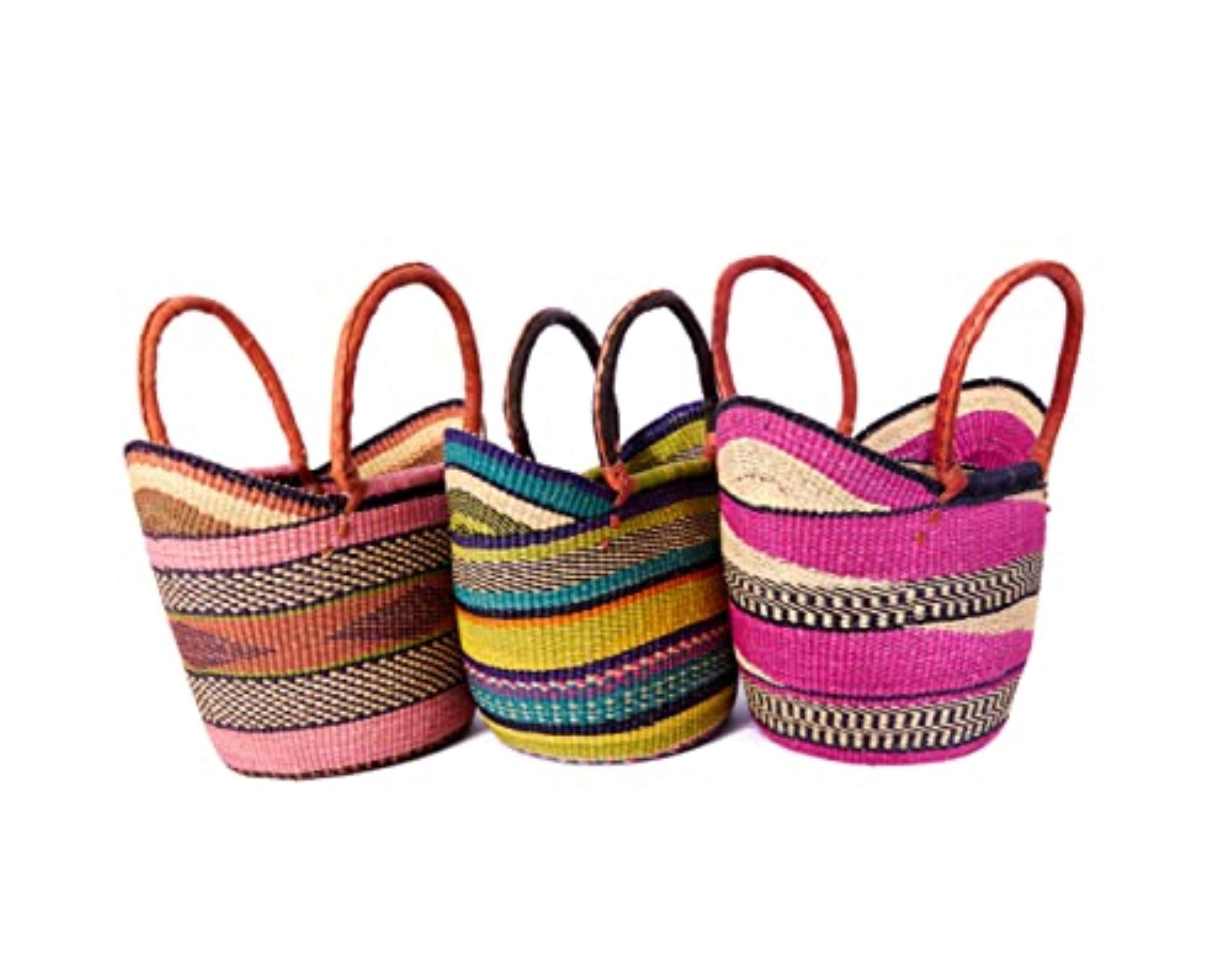 Handwoven Grass Basket<br>Winged Style