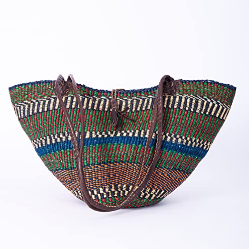 Handwoven Grass Basket<br>Shoulder Bag