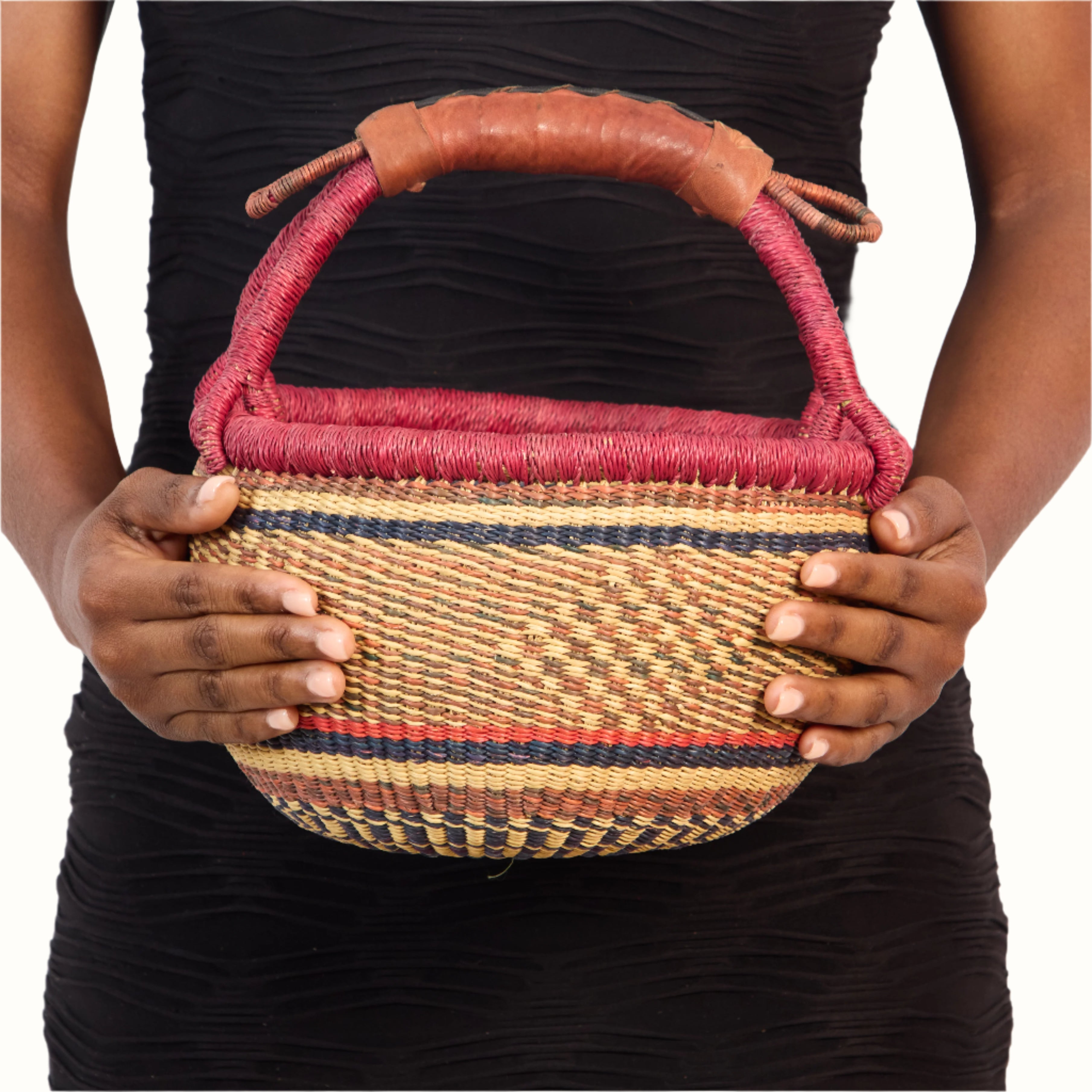 Handwoven Grass Basket<br>Mini Market Style