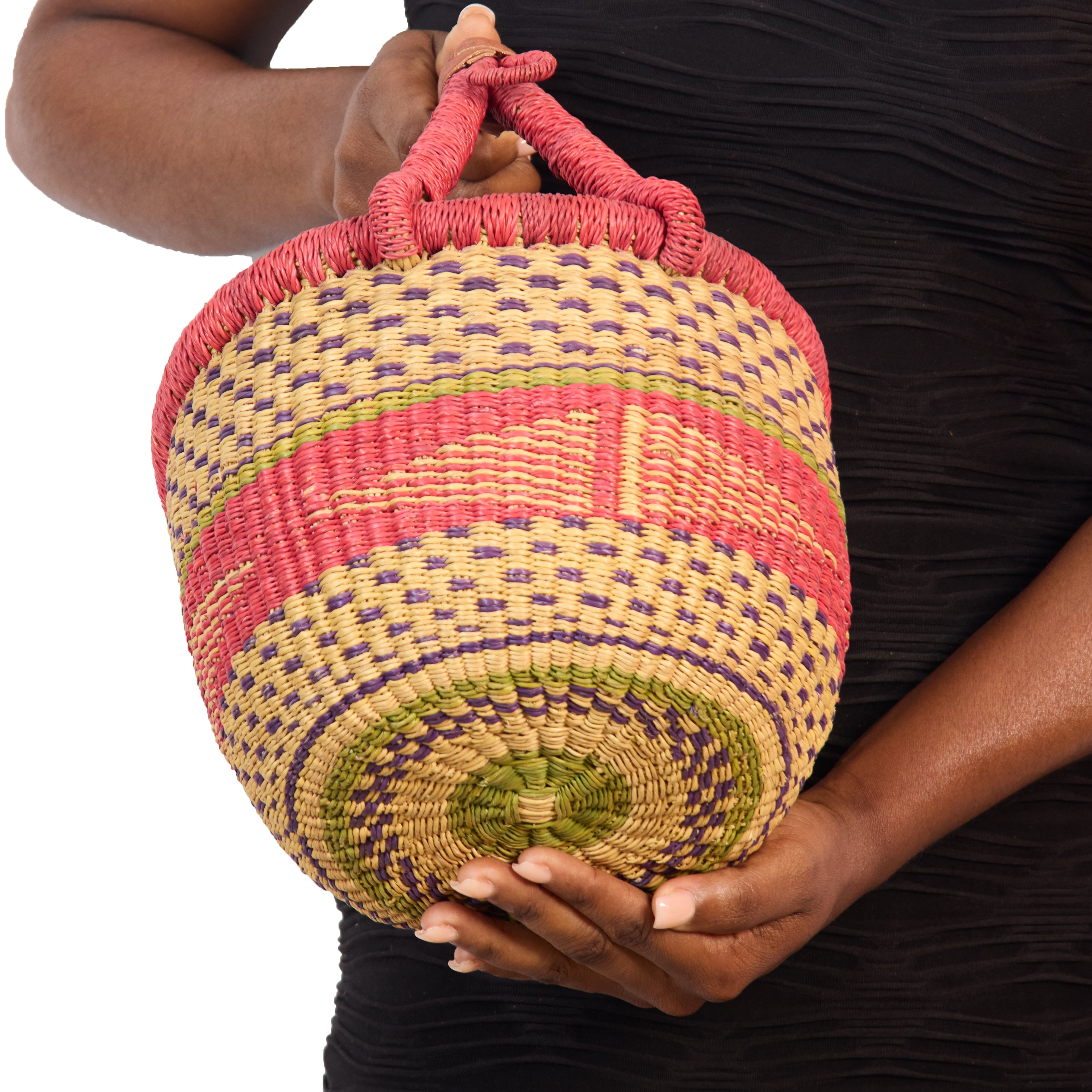 Handwoven Grass Basket<br>Mini Market Style