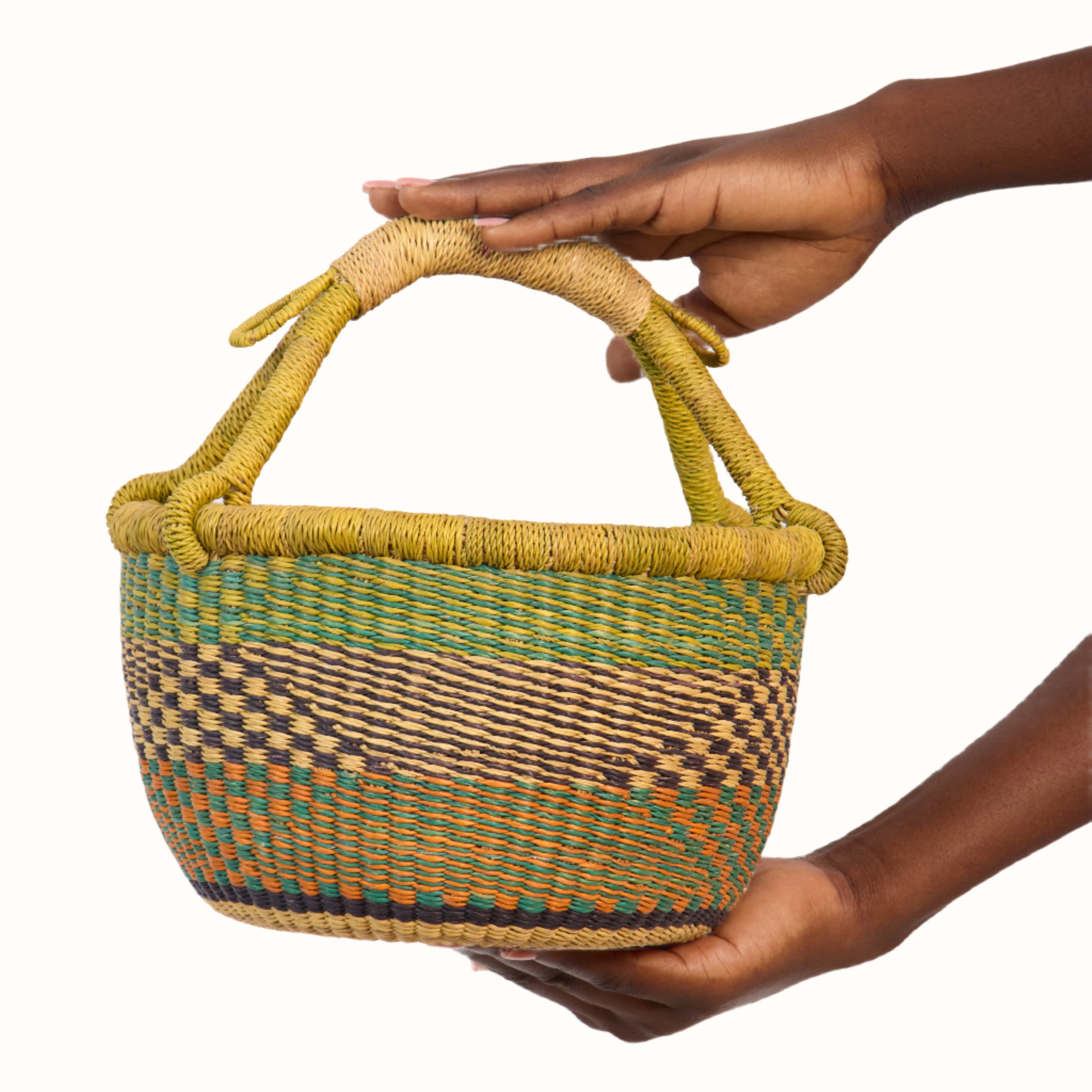 Handwoven Grass Basket<br>Mini Market Style