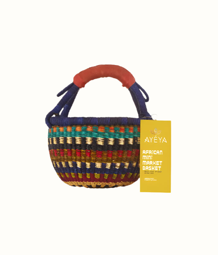 Handwoven Grass Basket<br>Mini Market Style