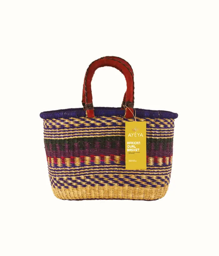 Handwoven Grass Basket<br>Oval Style