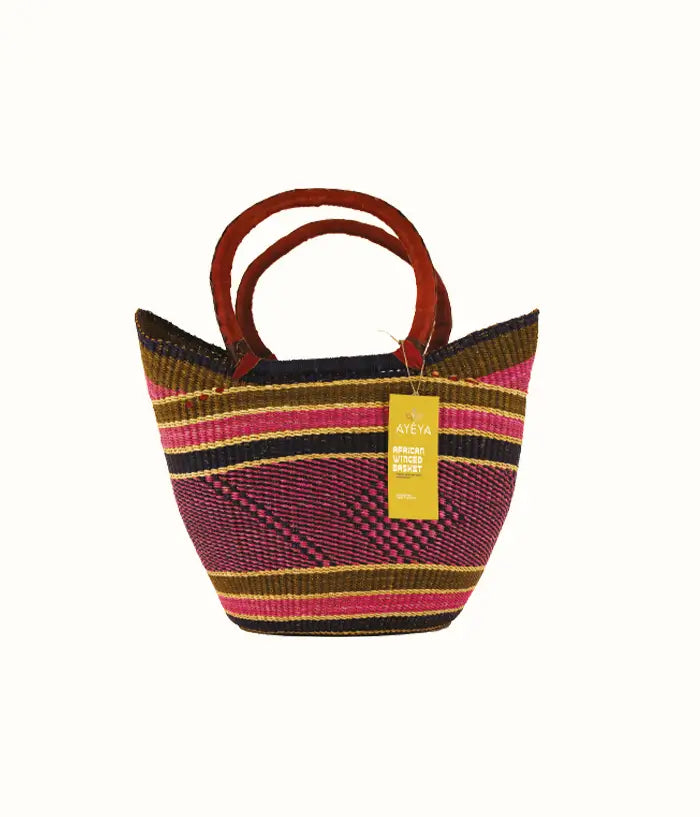 Handwoven Grass Basket<br>Winged Style