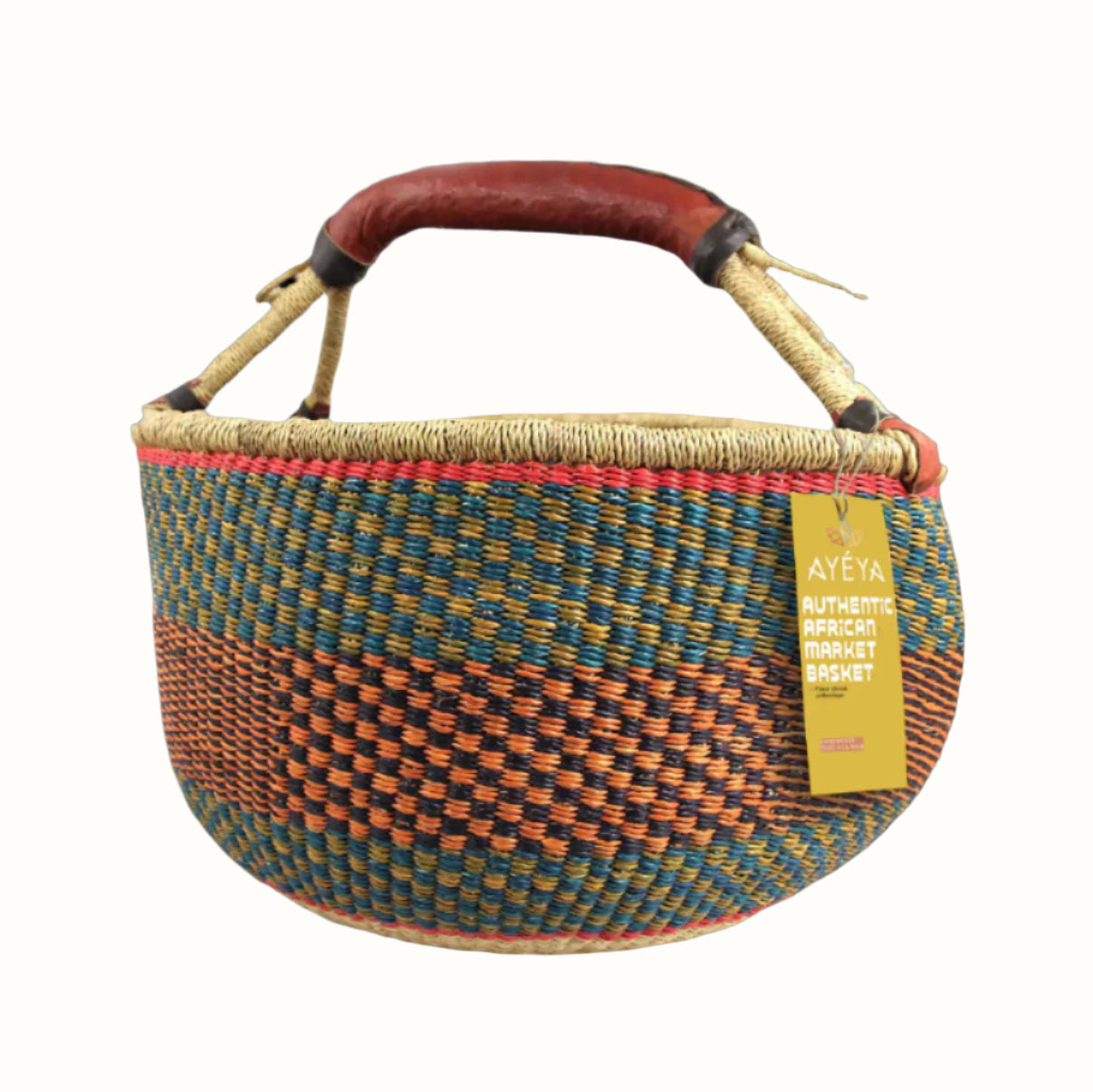 Handwoven Grass Basket<br>Market Style